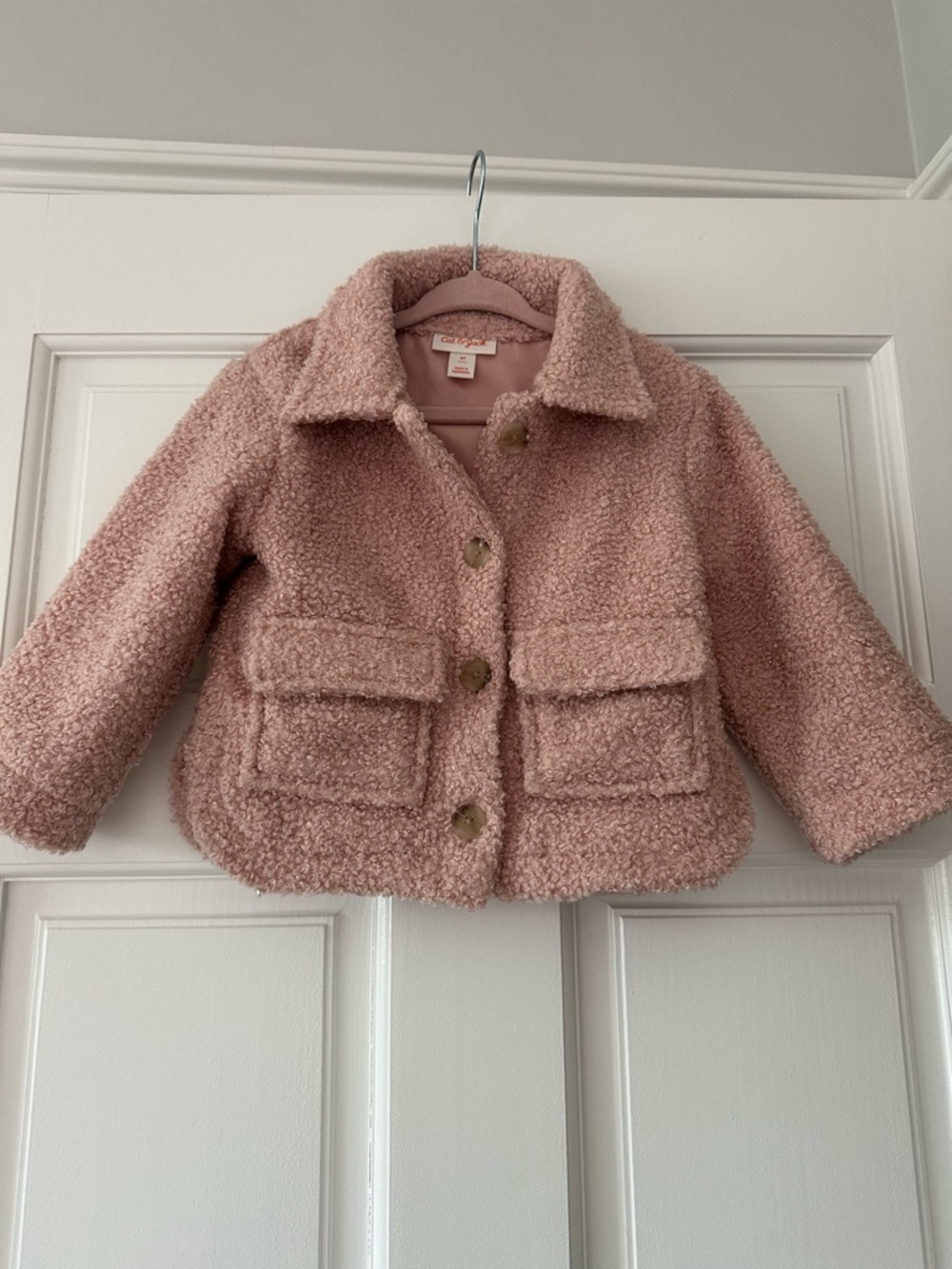 Cat & Jack Dusty Rose Sherpa Button Jacket